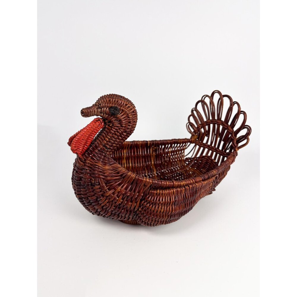 Vintage small wicker turkey basket